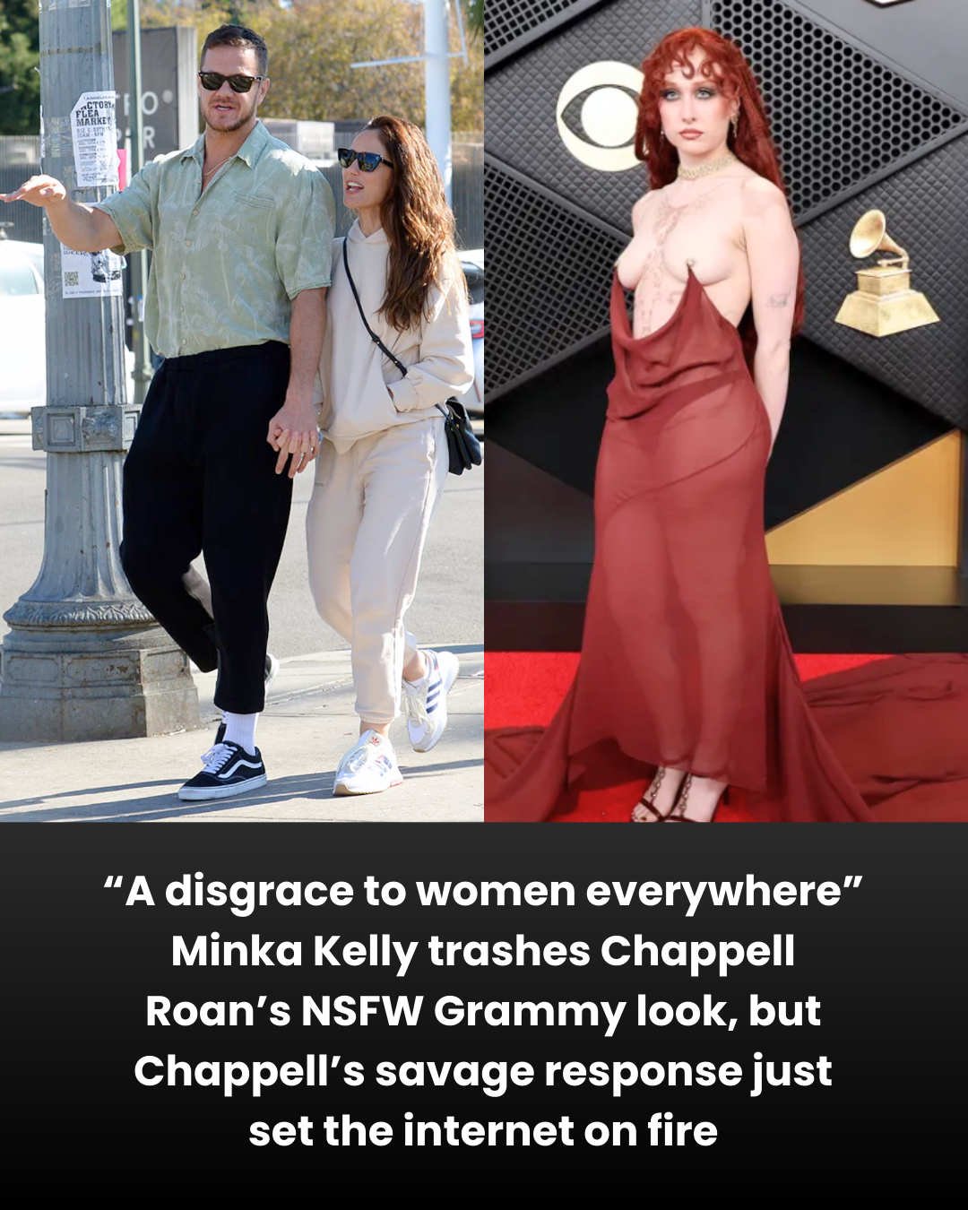 “A disgrace to women everywhere” Minka Kelly trashes Chappell Roan’s NSFW Grammy look, but Chappell’s savage response just set the internet on fire