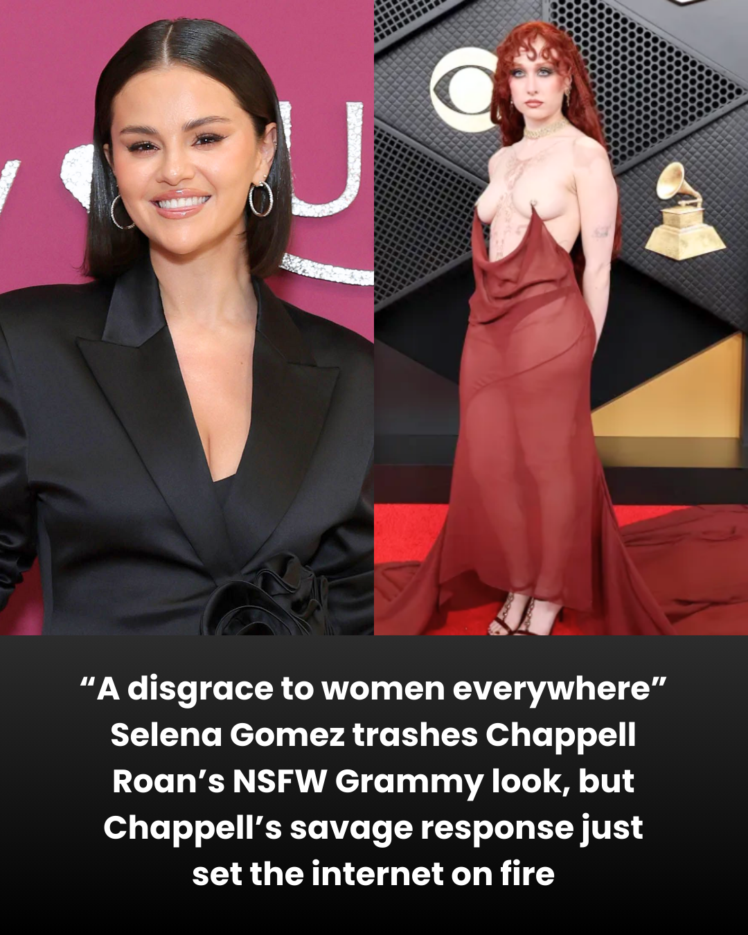 “A disgrace to women everywhere” Selena Gomez trashes Chappell Roan’s NSFW Grammy look, but Chappell’s savage response just set the internet on fire